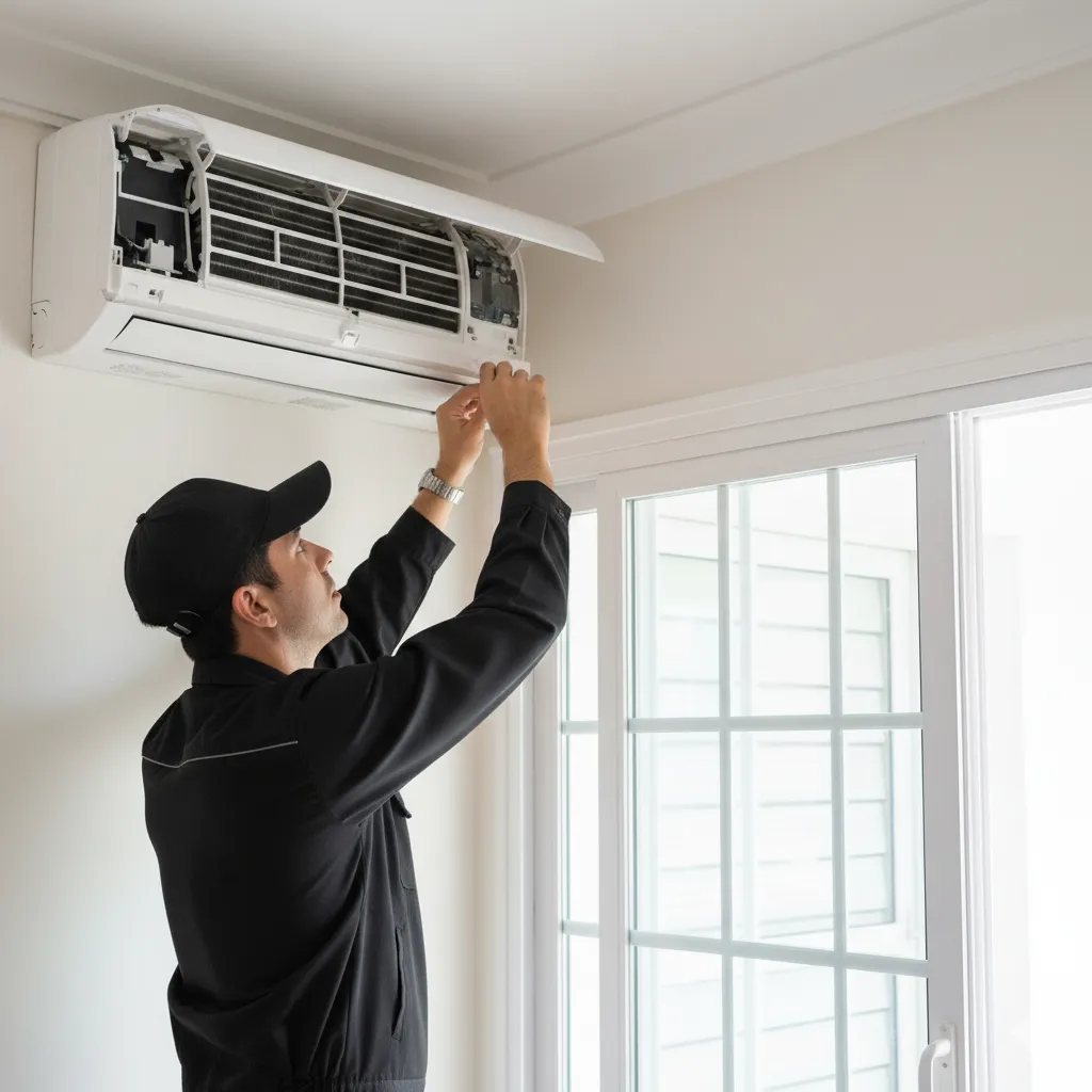 Technician performing inverter AC repair in Kolkata